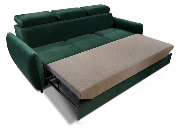 Sofa trzyosobowa Andora z funkcją spania i regulowanymi zagłówkami