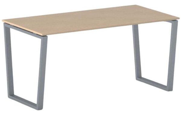 Biurko PRIMO IMPRESS, 160x80 cm, szaro-srebrna podstawa, buk