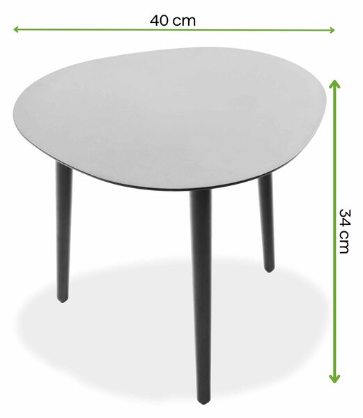 Stolik kawowy AQUALIS 40 × 40 cm Grey – Bjørkka