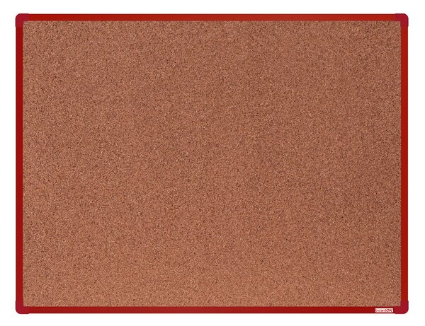 Tablica korkowa BoardOK w ramie aluminiowej, 1200 x 900 mm, czerwona rama