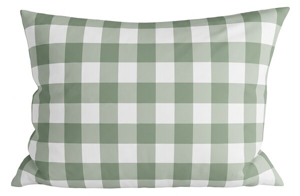 Poszewka na poduszkę z mikrofibry COUNTRY CHECK 70x90 cm, zielono-szara