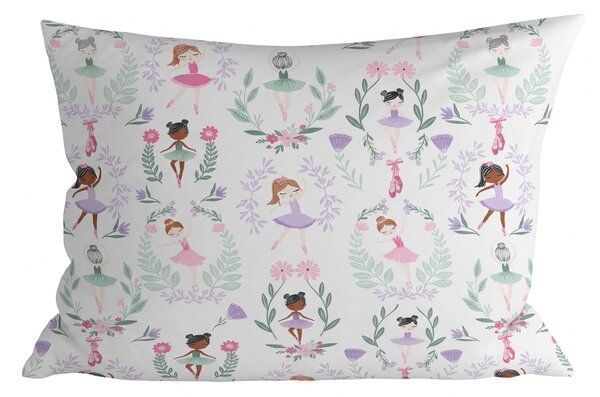 Poszewka na poduszkę z mikrofibry BALLERINA GARDEN 70x90 cm, kolorowa