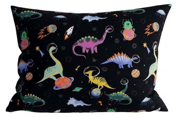 Poszewka na poduszkę z mikrofibry DINO SPACE 50x70 cm, kolorowa
