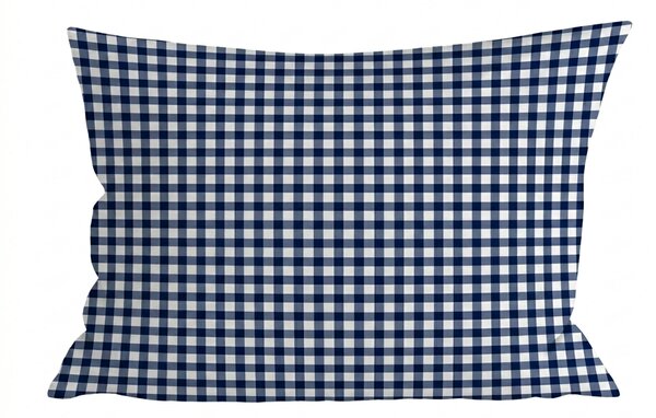 Poszewka na poduszkę z mikrofibry NAVY GINGHAM 50x70 cm, niebiesko-biała