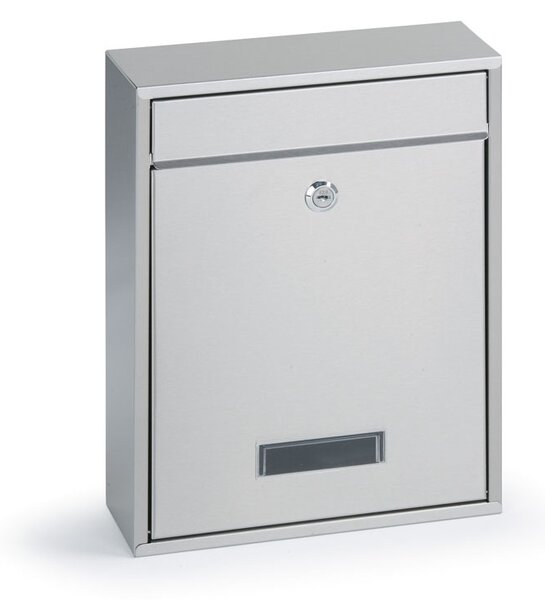 Skrzynka pocztowa odpowiednia do montażu, 350 x 260 x 85 mm, srebrna