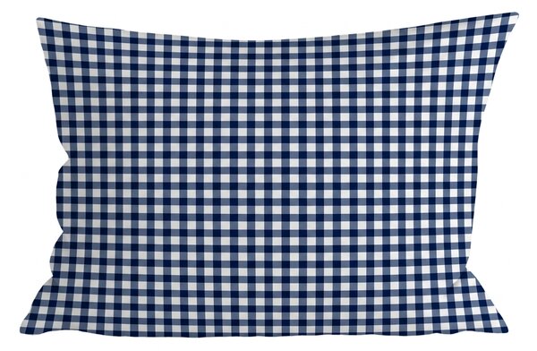 Poszewka na poduszkę z mikrofibry NAVY GINGHAM 70x90 cm, niebiesko-biała