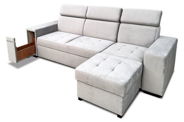 Trzyosobowa sofa Luksor II z Relax z regulowanymi zagłówkami + barek