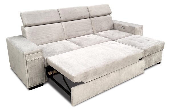 Trzyosobowa sofa Luksor II z Relax z regulowanymi zagłówkami + barek