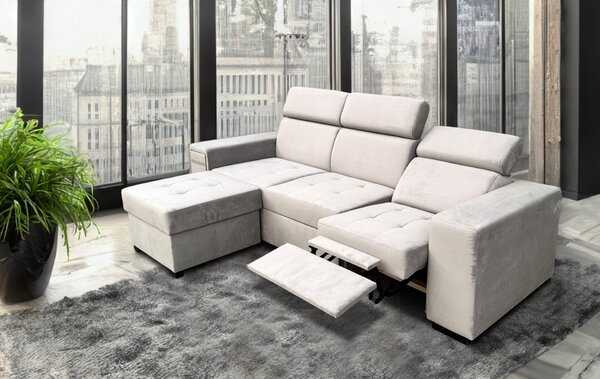 Trzyosobowa sofa Luksor II z Relax z regulowanymi zagłówkami + barek