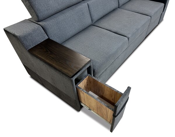 Sofa Magnum II 3-osobowa, funkcja spania + relax, barek, półka