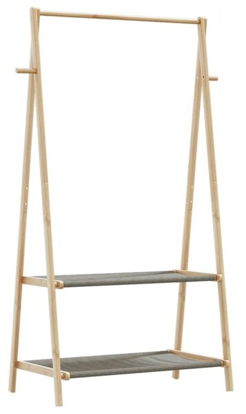 Wieszak na ubrania, z półkami, 96x45,5x150,5 cm, bambusowy