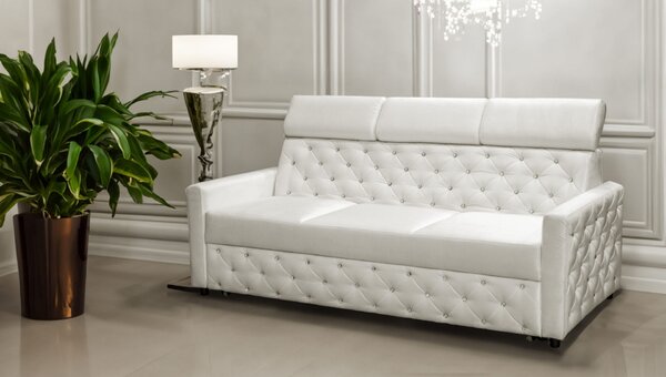 Wygodna Sofa 3 osobowa Neapol z Funkcją Spania w stylu glamour