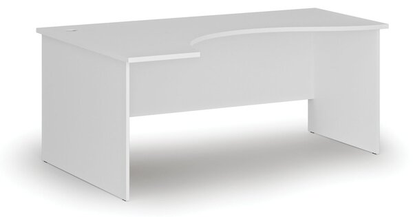 Ergonomiczne biurko PRIMO WHITE, 180x120 cm, lewe, białe