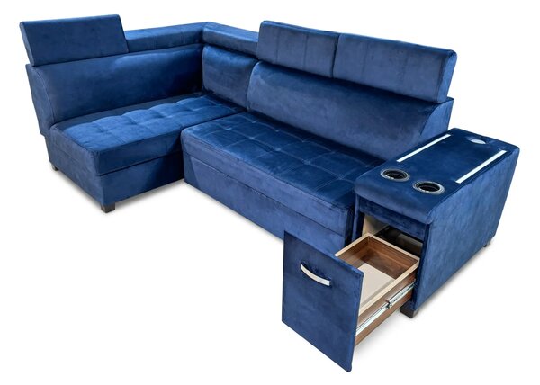 Narożnik Azur 160/280 cm funkcja spania, barek, usb+230v
