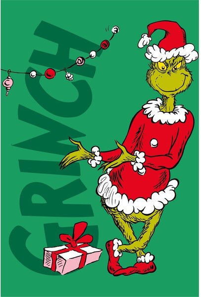 Zielony koc dziecięcy z mikfroflaneli 100x150 cm Grinch – Jerry Fabrics