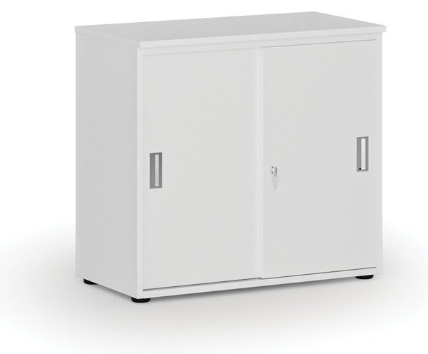 Szafa biurowa z drzwiami przesuwnymi PRIMO WHITE, 800 x 420 x 740 mm, biały