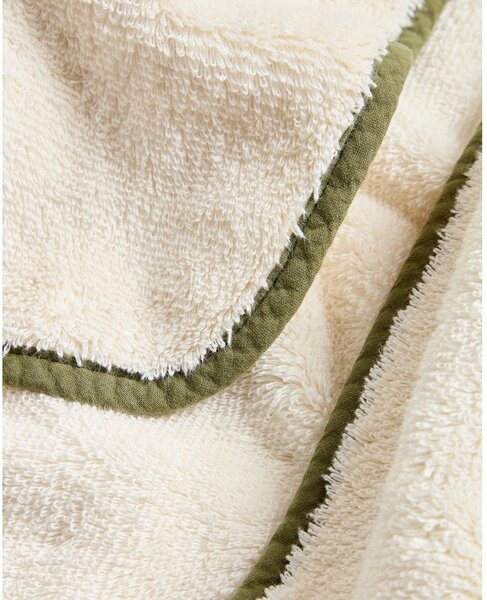 Biały/zielony bawełniany ręcznik frotte 30x50 cm Sedora – Kave Home