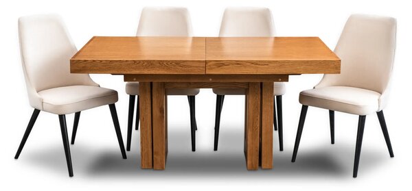 Stół Cann 160/90 cm + 4x50 cm + 6 krzeseł Olo