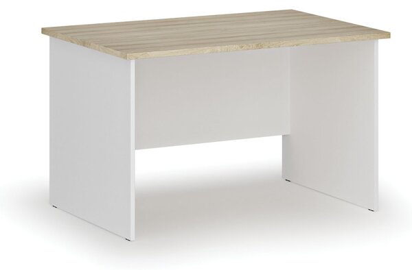 Biurko PRIMO WHITE, 120x80 cm, biały/dąb naturalny