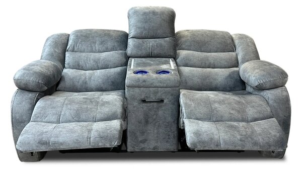 Wielofunkcyjna sofa Borys- 2x funkcja relax, barek, uchwyty na kubki +LED