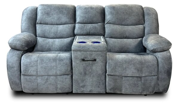 Wielofunkcyjna sofa Borys- 2x funkcja relax, barek, uchwyty na kubki +LED