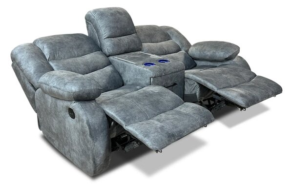 Wielofunkcyjna sofa Borys- 2x funkcja relax, barek, uchwyty na kubki +LED