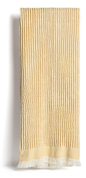 Żółty/beżowy bawełniany koc dzianinowy 100x170 cm Lideba – Kave Home