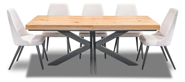 Stół Loft P2 400 cm rozkładany 100x200 + 4x50 cm + 6 Krzeseł Olo
