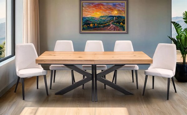 Stół Loft P2 400 cm rozkładany 100x200 + 4x50 cm + 6 Krzeseł Olo