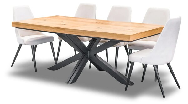 Stół Loft P2 400 cm rozkładany 100x200 + 4x50 cm + 6 Krzeseł Olo