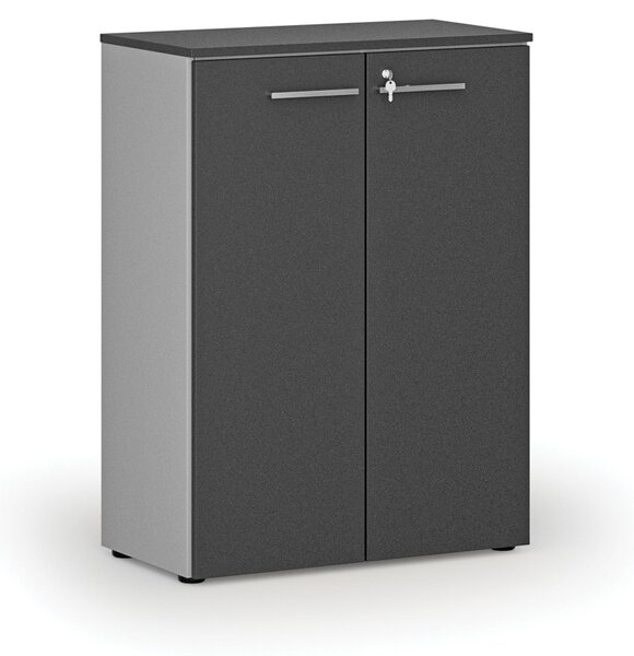 Szafa biurowa z drzwiami PRIMO GRAY, 800 x 420 x 1087 mm, szary/grafit