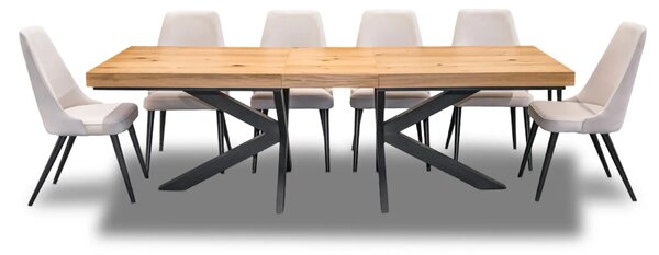 Stół Loft P2 400 cm rozkładany 100x200 + 4x50 cm + 6 Krzeseł Olo