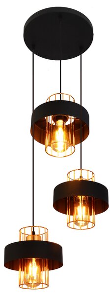 Lampa wisząca na kole VOLTA W-KD 1377/3 BK+BR