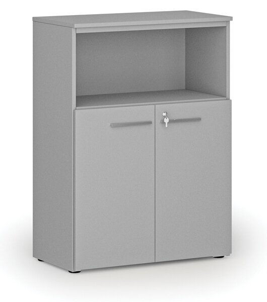 Szafa biurowa kombinowana PRIMO GRAY, 800 x 420 x 1087 mm, szary