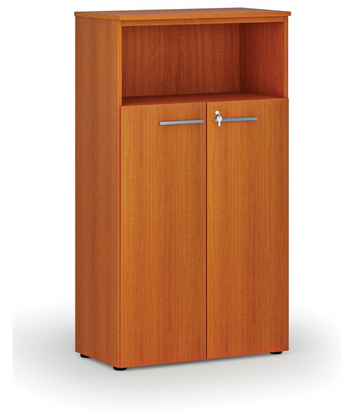 Szafa biurowa kombinowana PRIMO WOOD, drzwi na 3 poziomach, 800 x 420 x 1434 mm, wiśnia