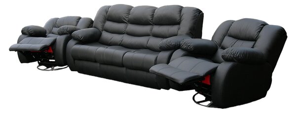 Skórzany komplet wypoczynkowy 3+1+1 Borys 2 x Funkcja Relax 100% Skóra naturalna
