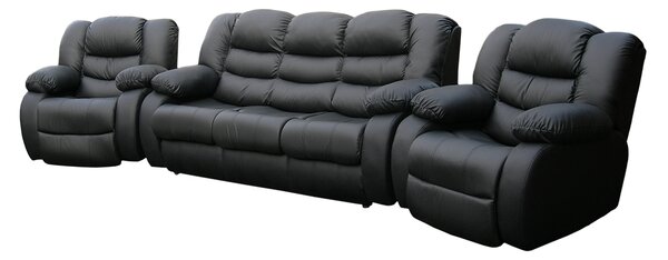 Skórzany komplet wypoczynkowy 3+1+1 Borys 2 x Funkcja Relax 100% Skóra naturalna