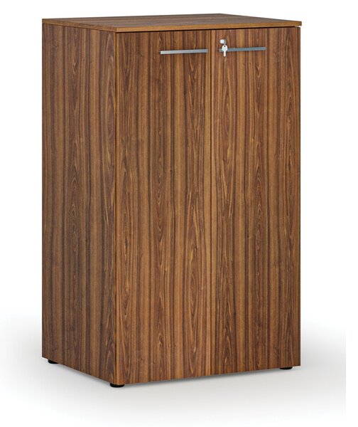 Szafa biurowa z drzwiami PRIMO WOOD, 3 półki, 800 x 640 x 1335 mm, orzech