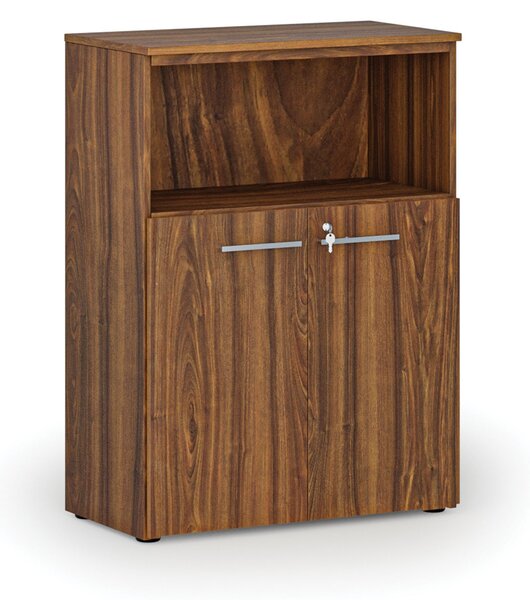 Szafa biurowa kombinowana PRIMO WOOD, 800 x 420 x 1087 mm, orzech