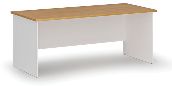 Biurko PRIMO WHITE, 180x80 cm, biały/buk