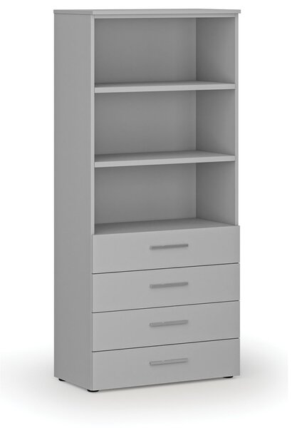 Szafa biurowa z szufladami PRIMO GRAY, 800 x 420 x 1781 mm, szary
