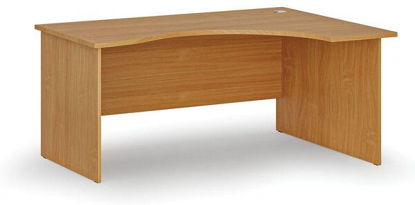 Ergonomiczne biurko PRIMO WOOD, 160x120 cm, prawe, buk