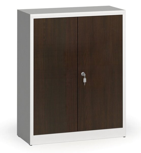 Szafy spawane z laminowanymi drzwiami, 1150 x 920 x 400 mm, RAL 7035/wenge