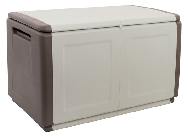 Plastikowa skrzynka z wiekiem, 960x570x530 mm, beżowa