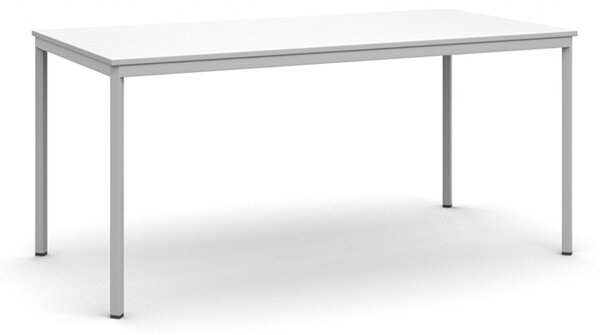 Stół jadalniany, 160x80 cm, szara podstawa, biały