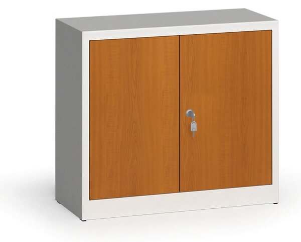Szafy spawane z laminowanymi drzwiami, 800 x 920 x 400 mm, RAL 7035/czereśnia