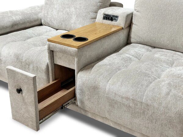 Sofa SOUND 210x105 cm 2-osobowa z Wbudowanym Wzmacniaczem, Bluetooth i Barkiem