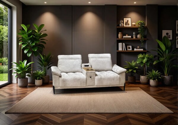 Sofa SOUND 210x105 cm 2-osobowa z Wbudowanym Wzmacniaczem, Bluetooth i Barkiem
