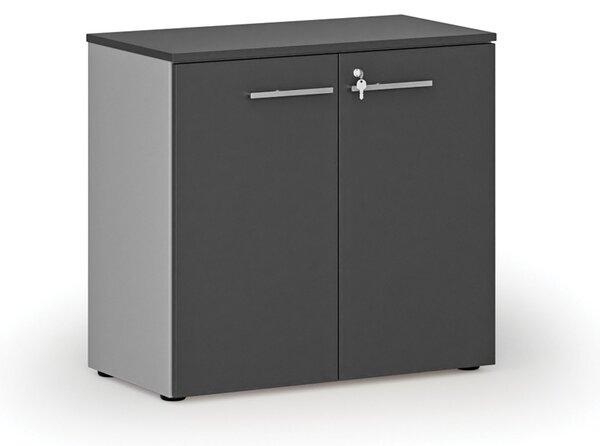 Szafa biurowa z drzwiami PRIMO GRAY, 800 x 420 x 740 mm, szary/grafit
