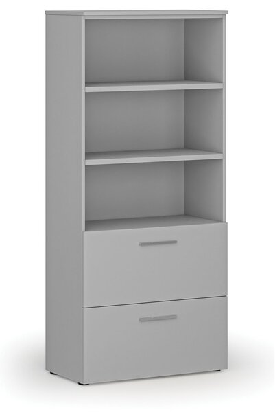 Szafa z szufladami na teczki zawieszkowe PRIMO GRAY, 800 x 420 x 1781 mm, szary